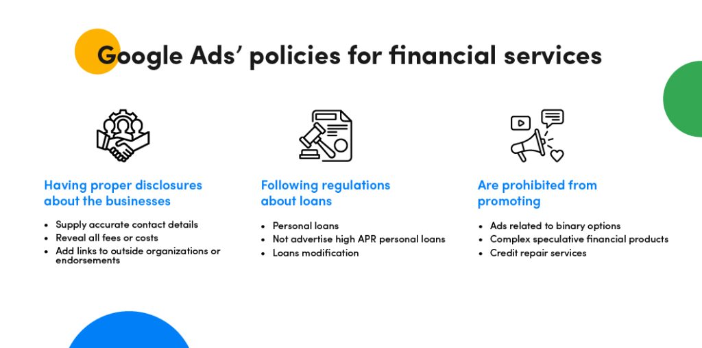 Google Ads 'financial services policy
