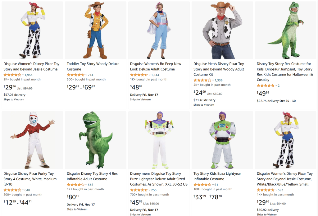 Halloween toy story family costumes