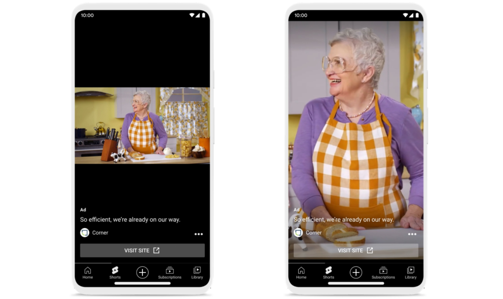 YouTube Shorts ads examples