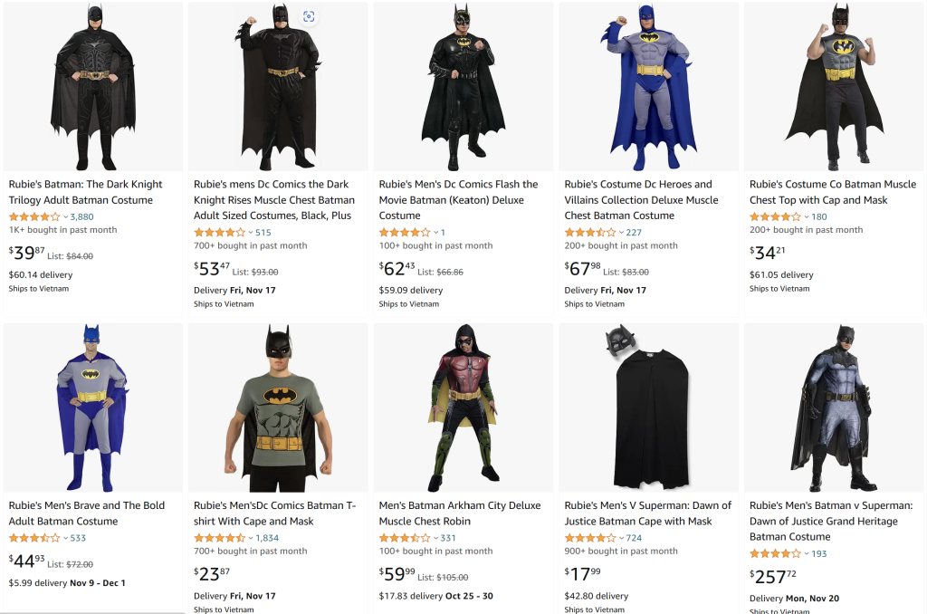 Halloween batman costumes