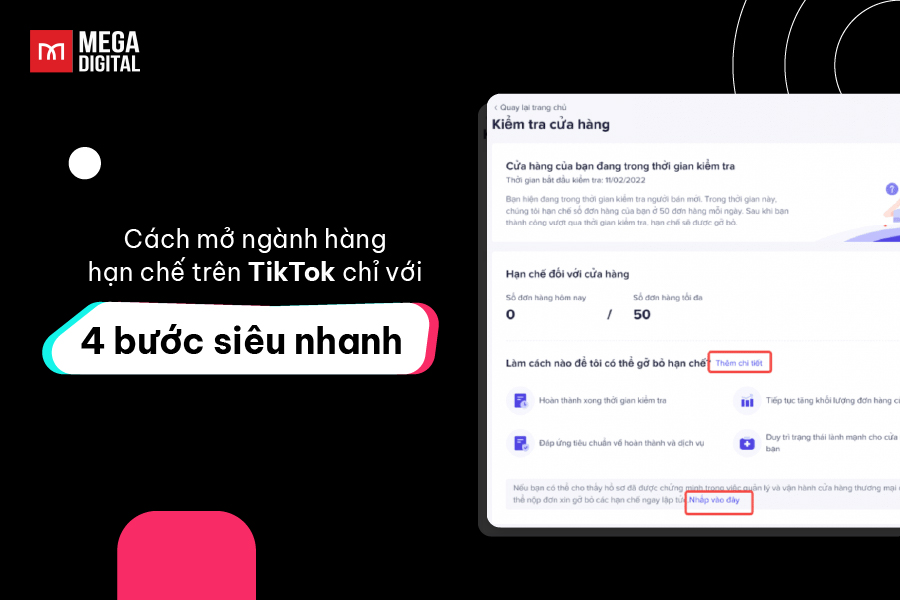 cách mở ngành hàng hạn chế trên TikTok