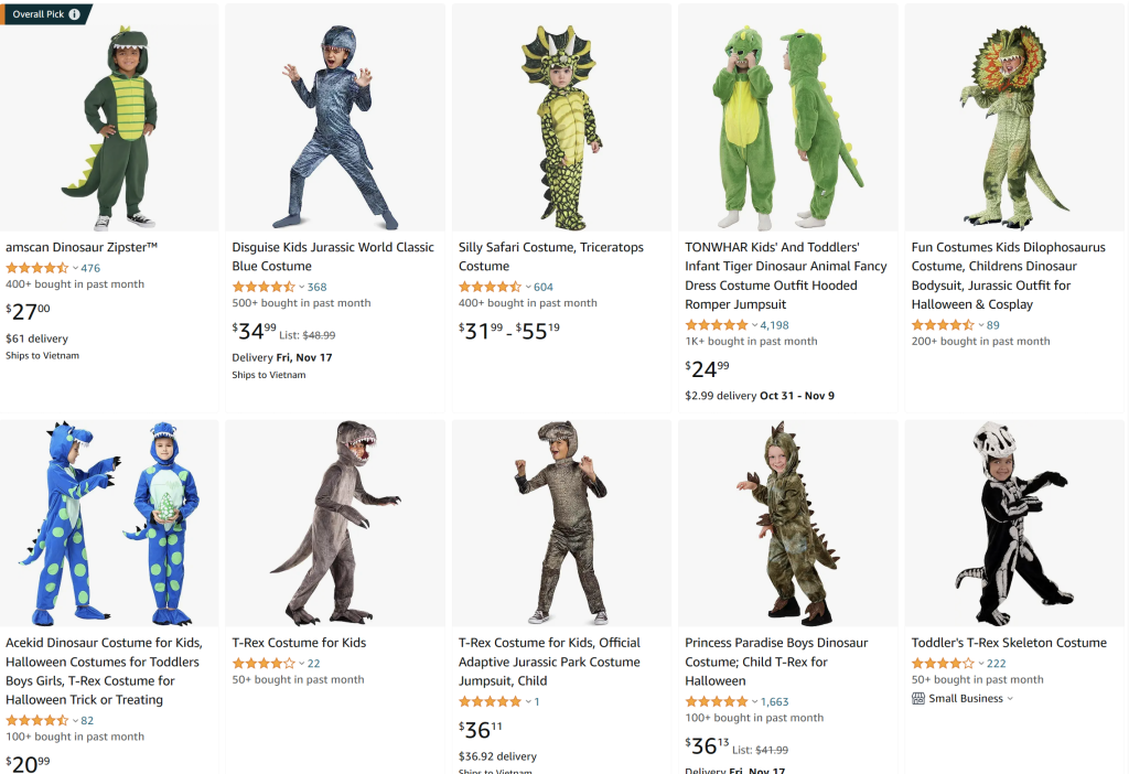 Halloween dinosaur costumes 