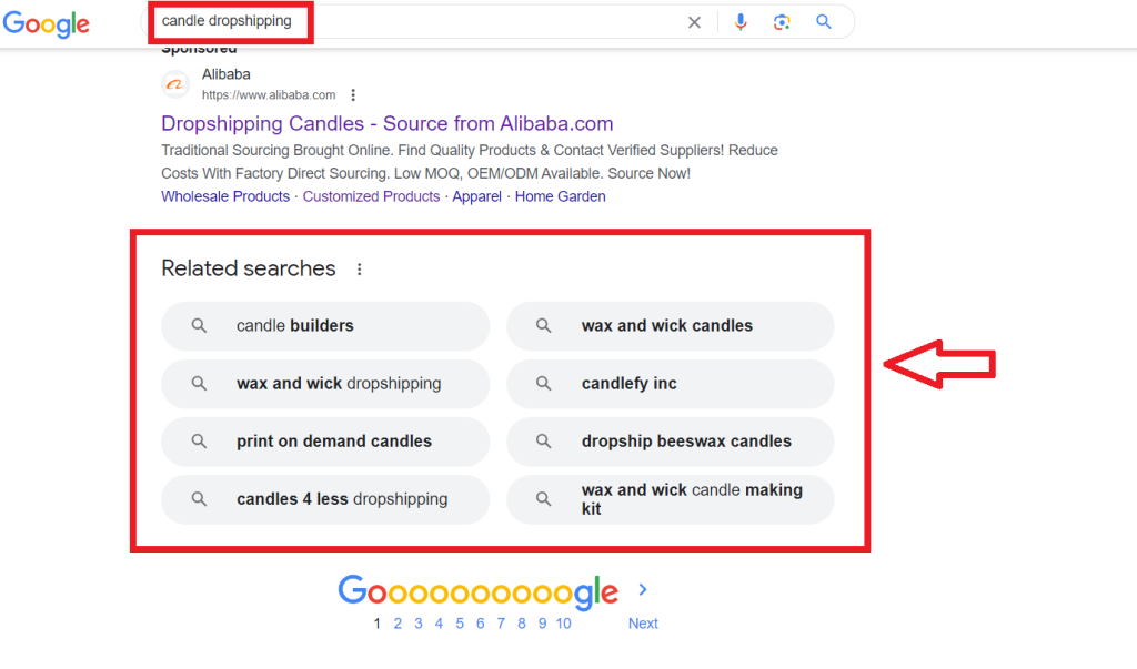 Search Google when finding the best dropshipping niche 