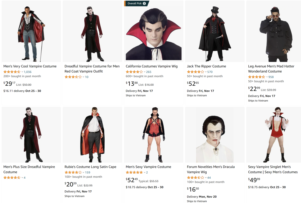 Halloween vampire costumes