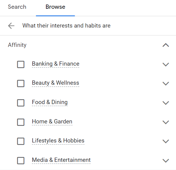 Affinity Segment Targeting