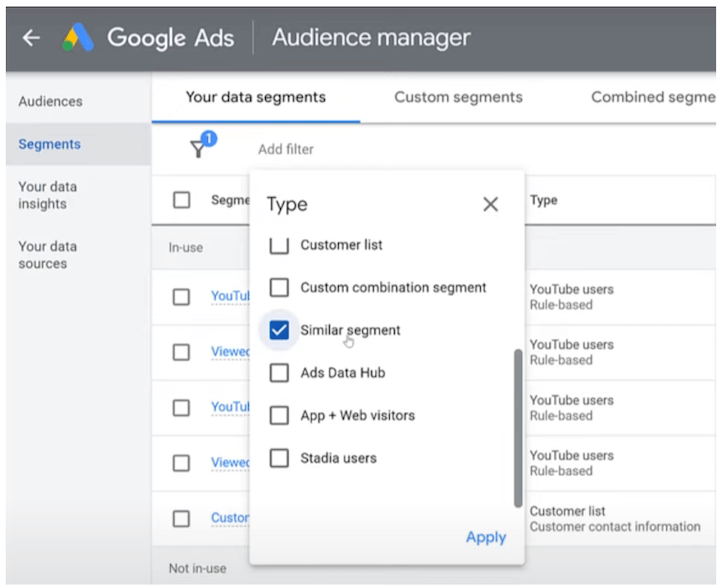 Similar segment audiences