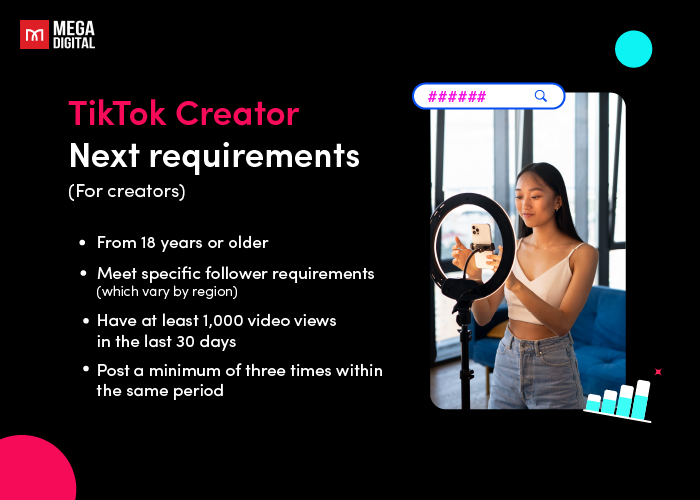 TikTok Creator Next requirements for creators