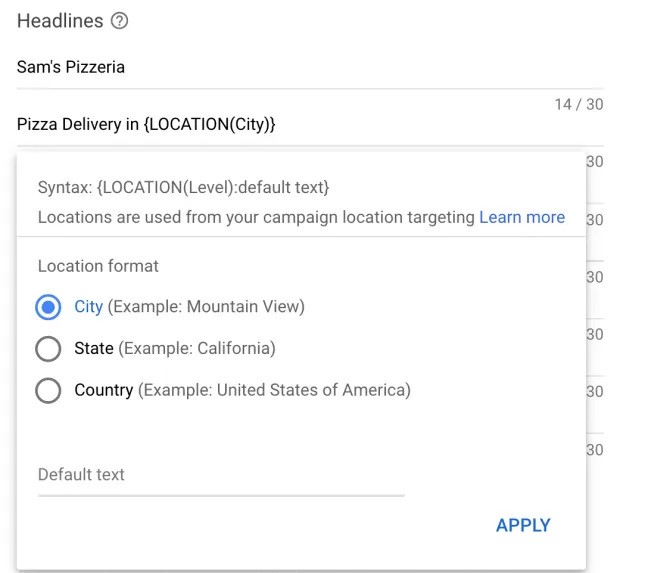 How to set up location insertion step 3