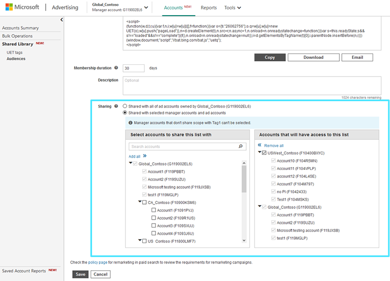 Manager Account Shared Libraries