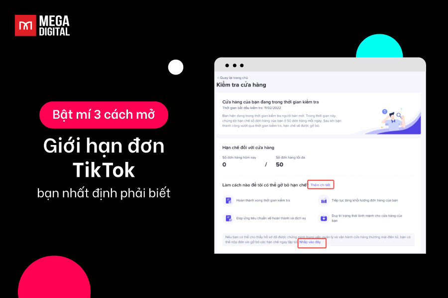 cách mở giới hạn đơn TikTok