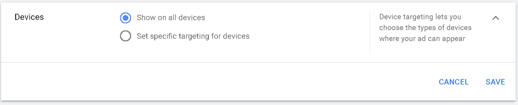 google ads Device targeting