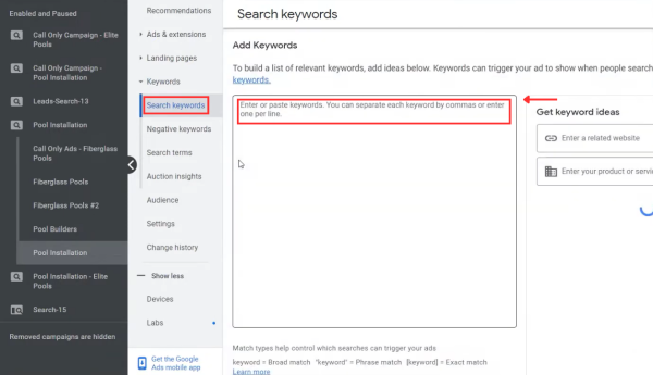 how to add exact match keywords in google ads