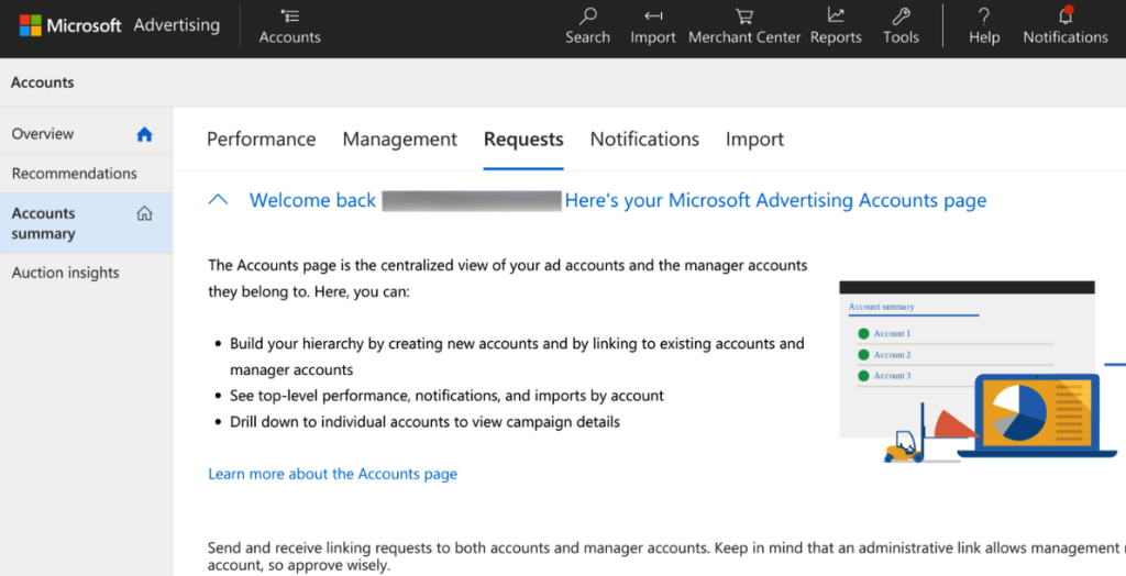 How to obtain permission to access a client's Microsoft Ads Account