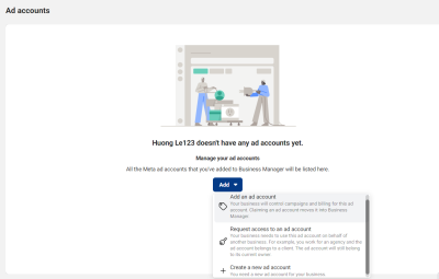 Simple walkthrough to create Facebook ad account in 5 steps