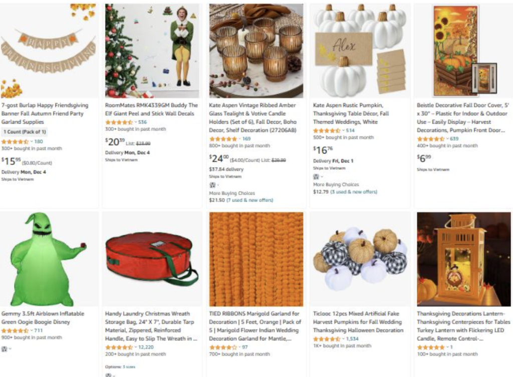 Decorations products