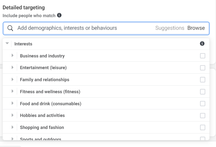 How to set up and refine your Facebook ad targeting interests
