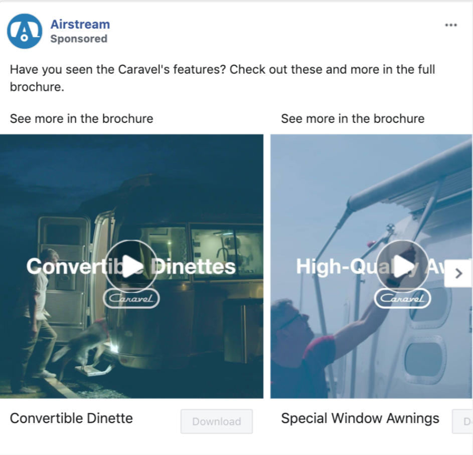 Sample Facebook Lead Ads - Display Collection with Carousels