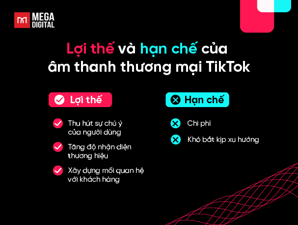 Lợi thế và hạn chế khi sử dụng nhạc thương mại TikTok