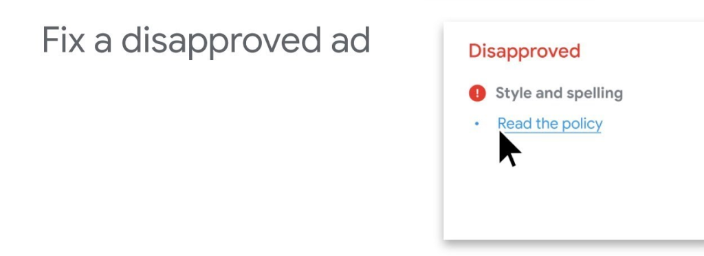 Google ads not showing_Ad is disapproved