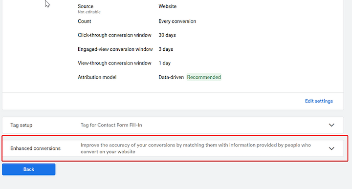Enhanced Conversions in Google Ads setup 2