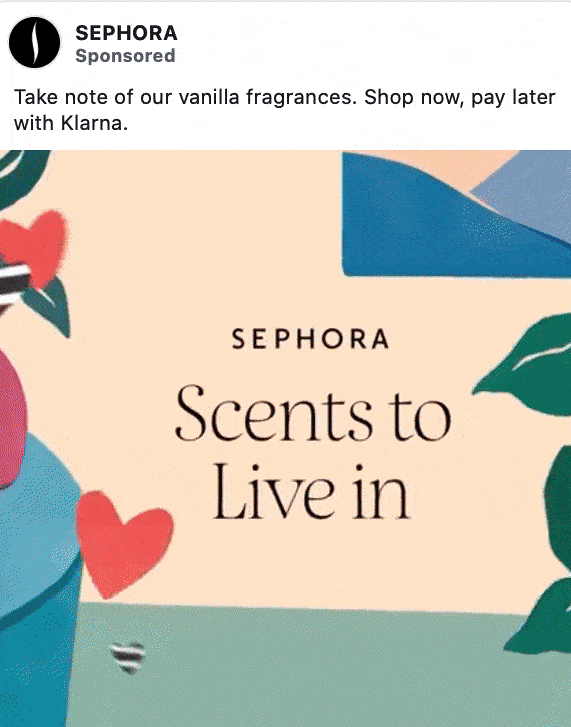 Facebook Video Ads examples - Sephora