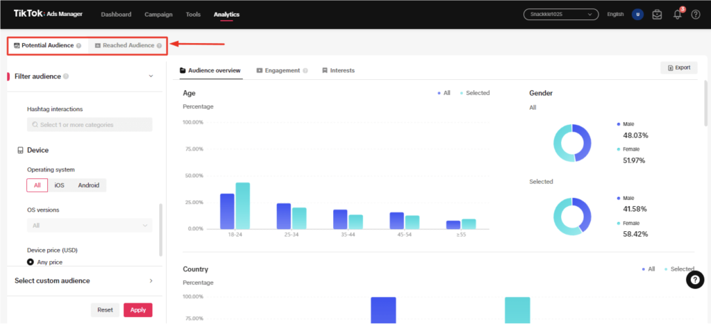 Demographics TikTok Audience Insights provides