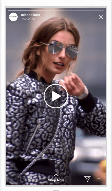Facebook Story Ads examples: Michael Kors