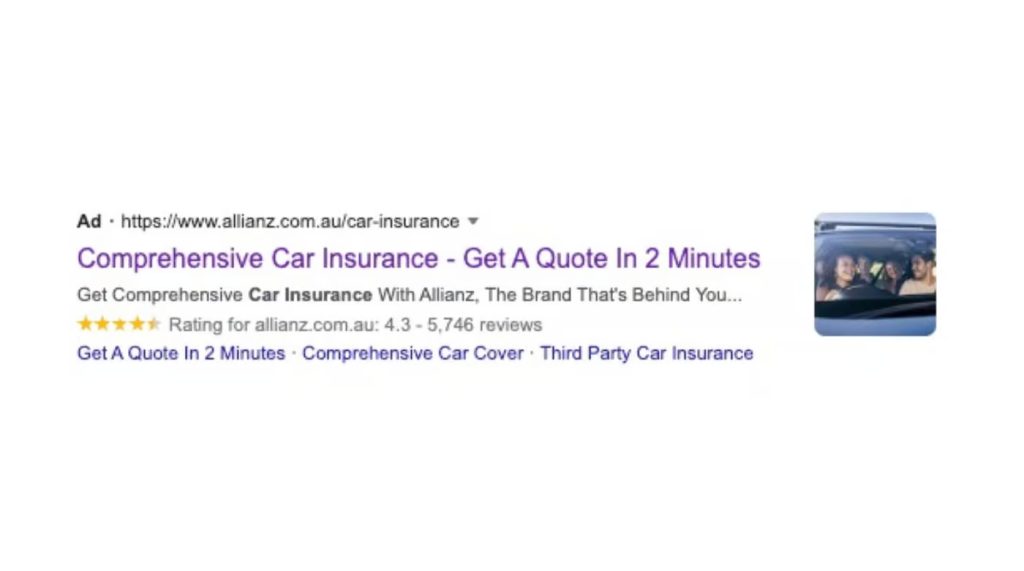 Google ad example_Allianz Spain