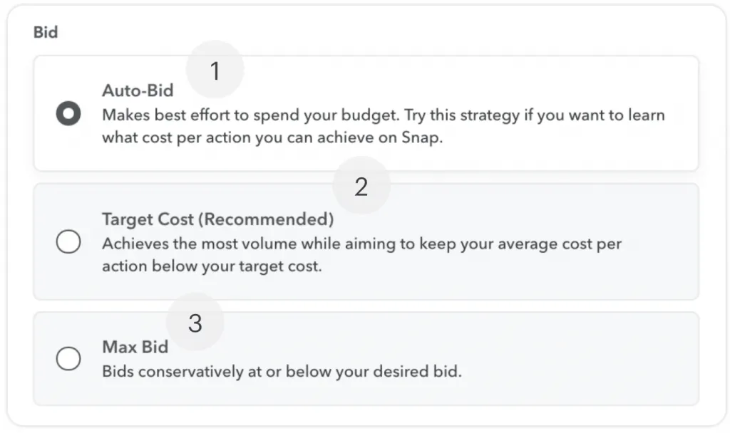 Bidding Strategy Snapchat ad cost