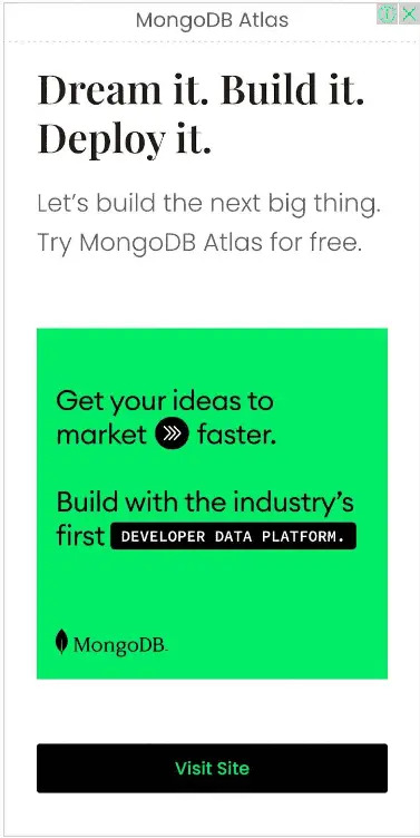 Google ad example_MongoDB Atlanta