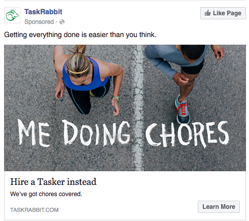 TaskRabbit facebook ad strategies