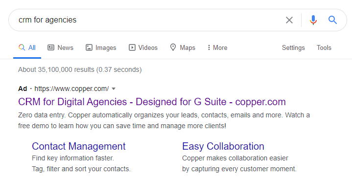 Google Ads Example_Copper 1