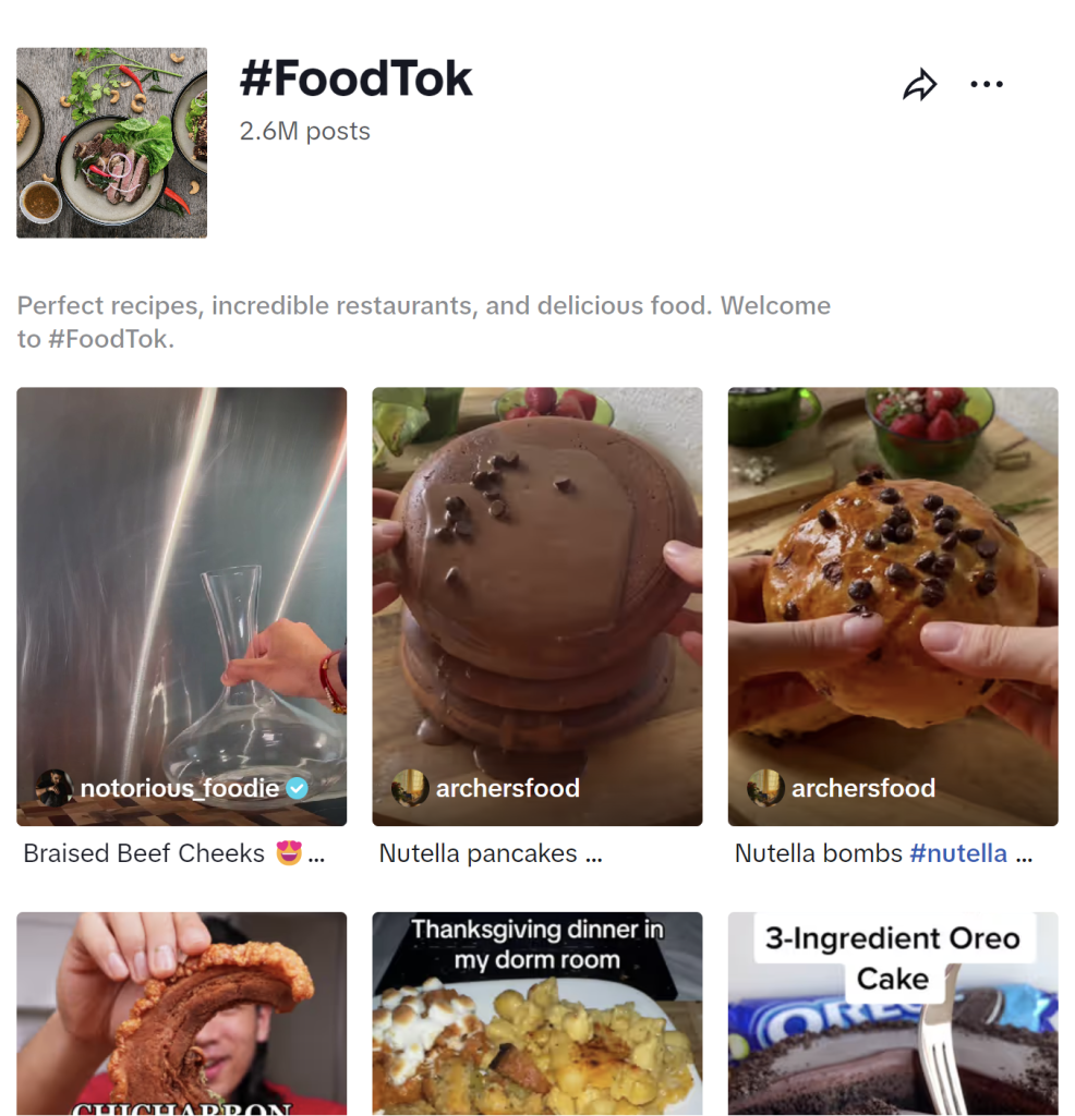 TikTok niche communities - foodtok
