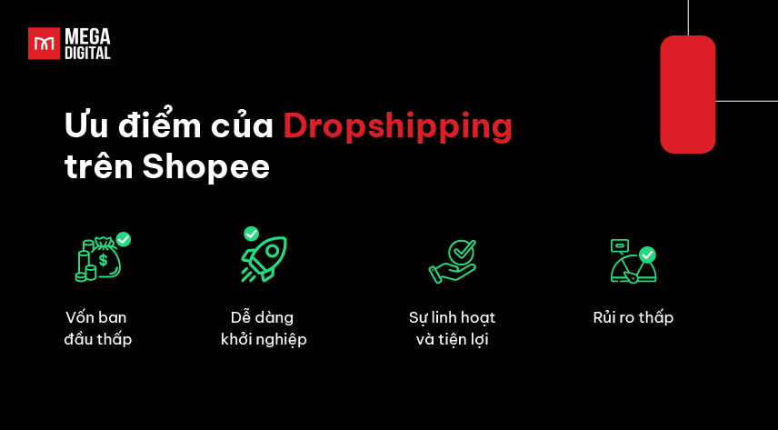 ưu điểm dropshipping trên shopee