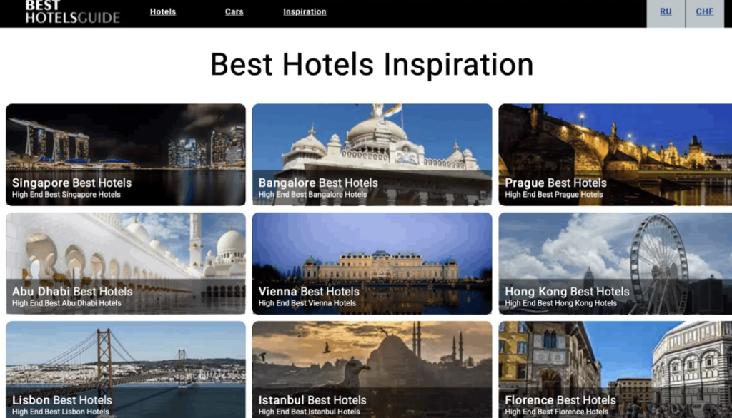 offers an extensive database of hotels worldwide