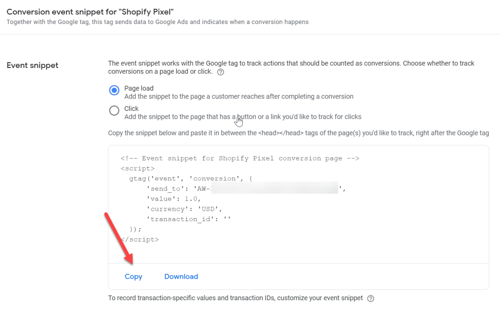 Step 3: Embed the event snippet into Shopify