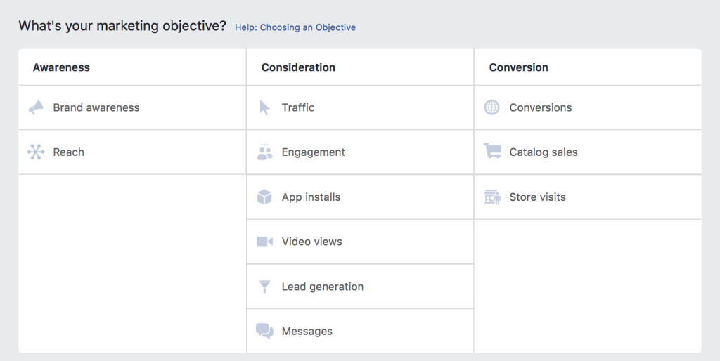 facebook ads keywords for facebook ads objectives