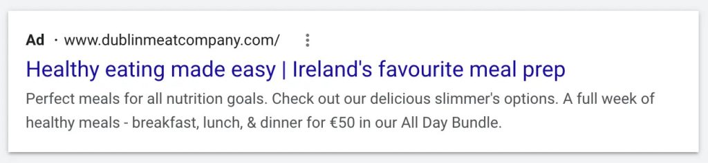 Google ads for restaurants_Dublin Meat Company