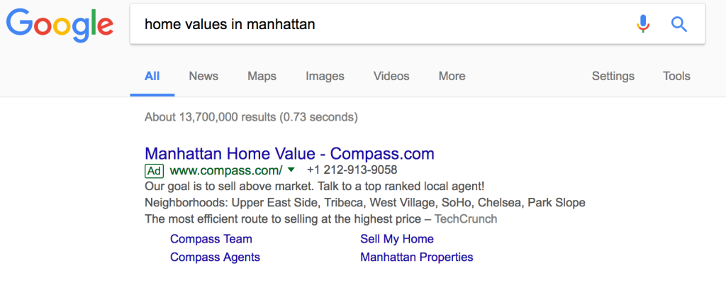 Real estate Google Ads case study_Compass