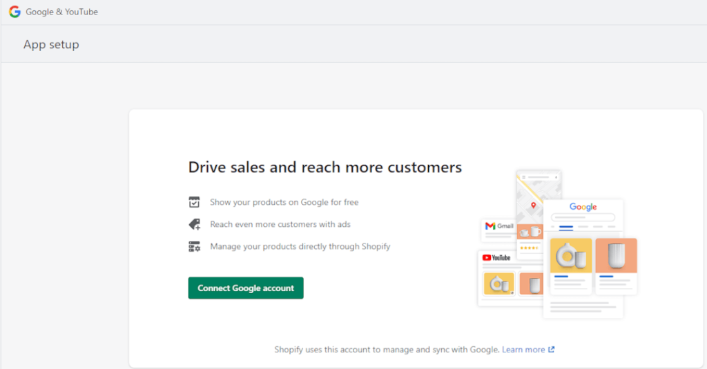 link your Google account to Shopify