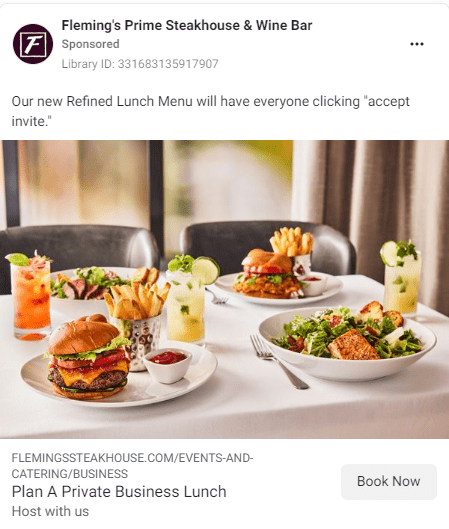 Facebook Photo ads for restaurants