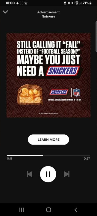 Spotify and Snickers
