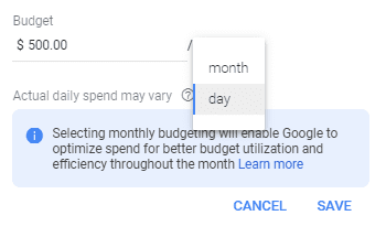 Suggested Monthly Budget for Google Ads
