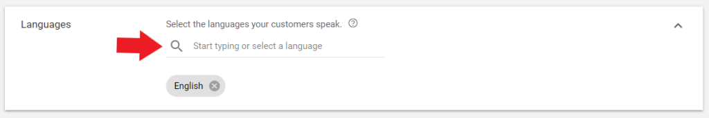 choose the language that your target customers speak