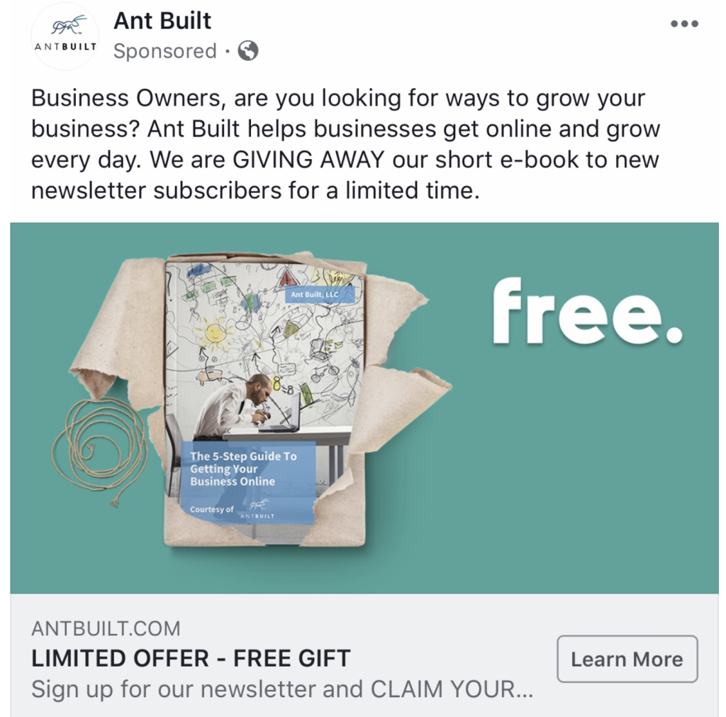 facebook ad ctr free gift