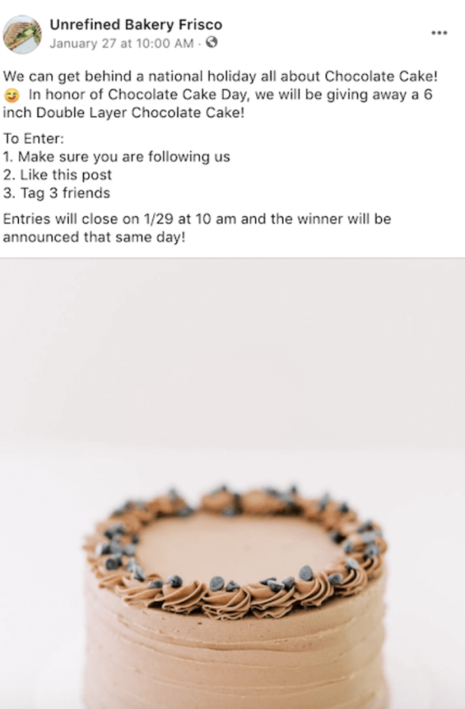 facebook ad ctr prize giveaway