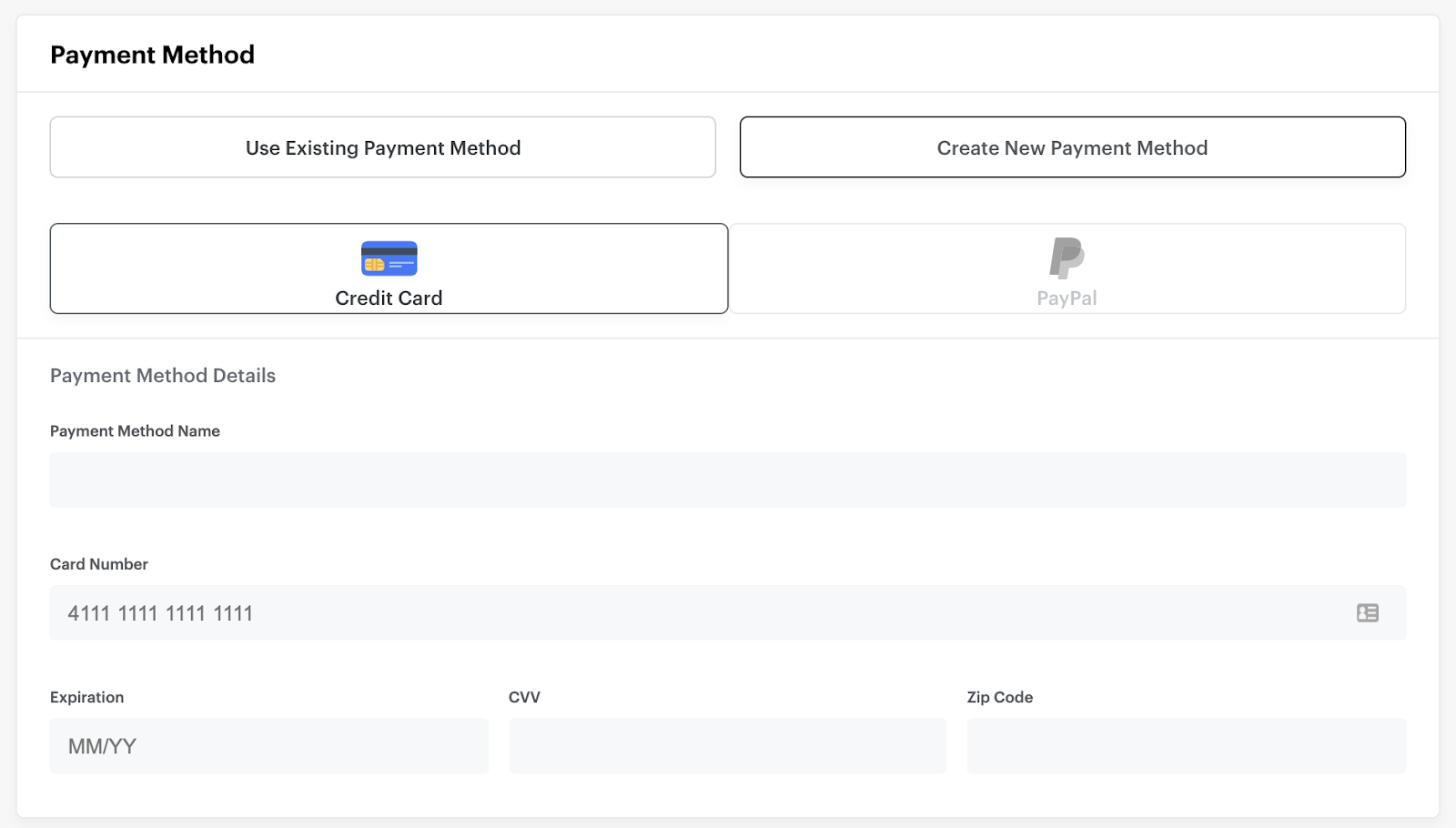 Set up payment method