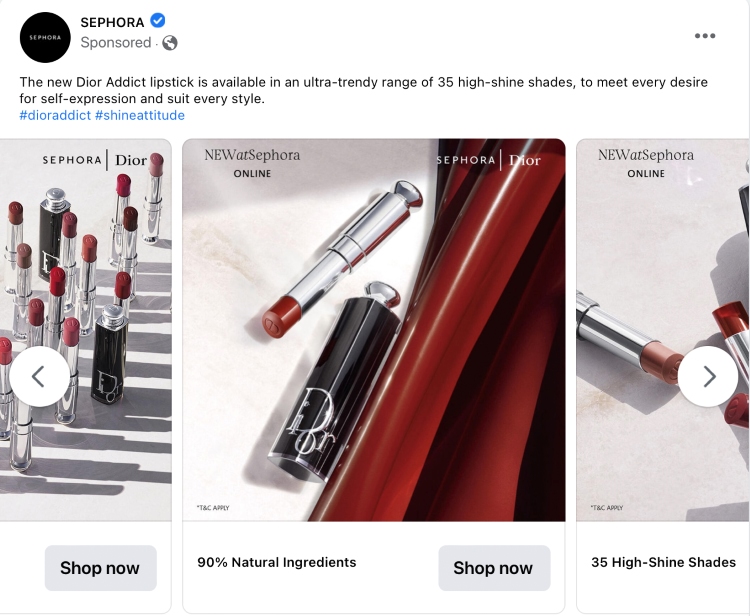 Facebook ad example_Sephora