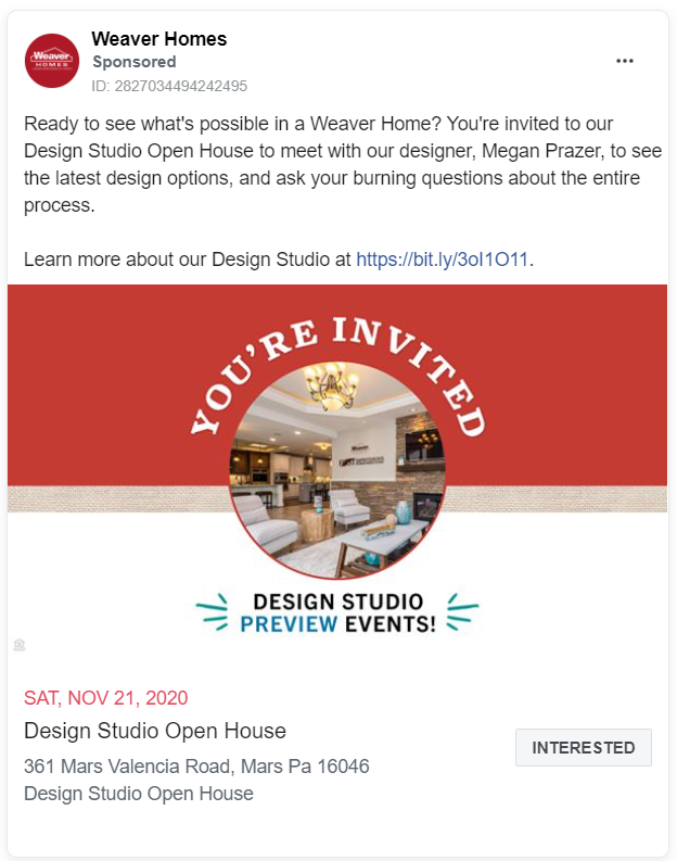 Facebook event ads for real estate