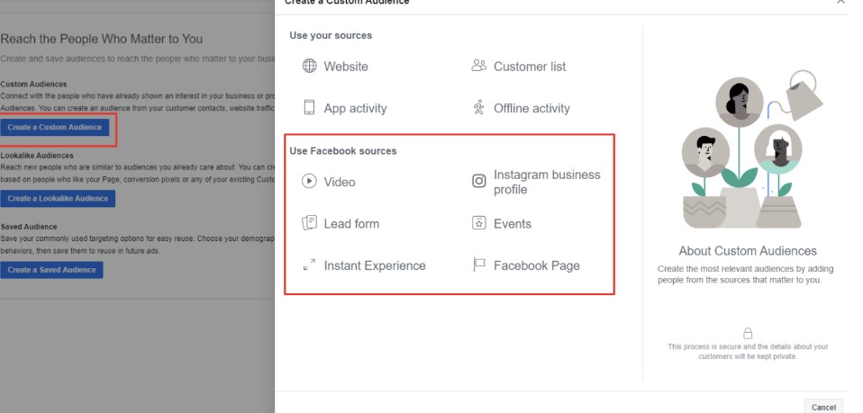 custom audience facebook relevance score